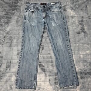 Guess Relaxed Straight Jeans Mens 32X30 Medium Wash Blue Rowland Fit Cotton